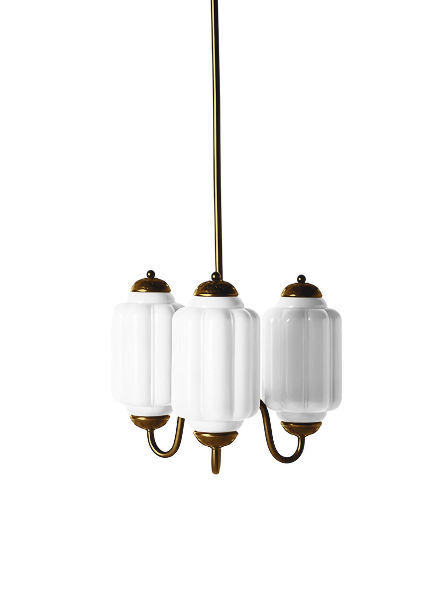 Vintage Eloise Glas Kronleuchter 3 Flammig