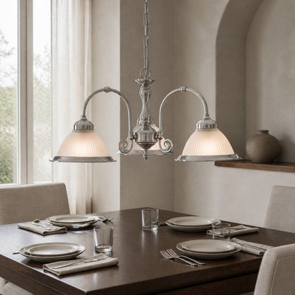 TF Vintora Pendelleuchte aus geripptem Glas – Elegante Metallumrandung für Küchen, Essbereiche und Flure