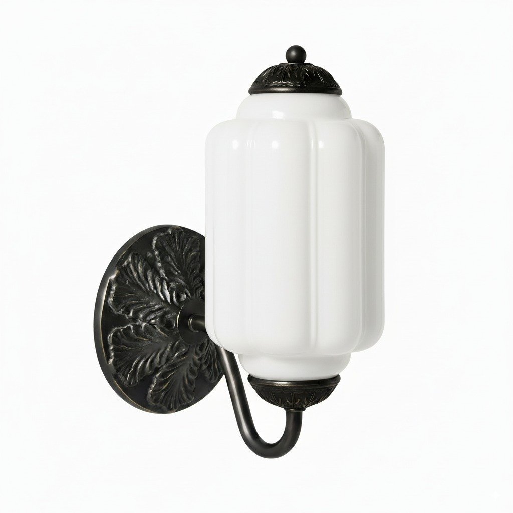 Eloise Brass Wall Sconce – Elegant Milk Glass Vintage Lighting