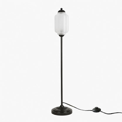 Eloise Textured Glass Pumpkin-Inspired Floor Lamp - Organic Artistry and Retro Style for Living Rooms