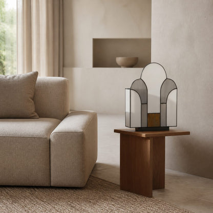 Kelsar Tischleuchte im Art-Deco-Stil aus Buntglas – Elegante Akzentleuchte für Wohnzimmer oder Eingangsbereich