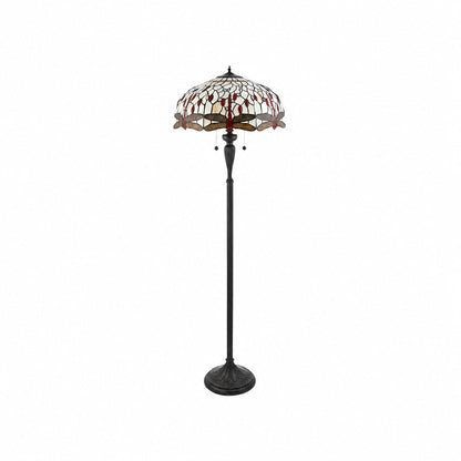 TF Dragonfly Motif Floor Lamp – Vintage Stained-Glass for Living Rooms