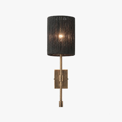Atticus Fabric Shade Wall Sconce - Modern Brass Wall Light for Bedroom and Hallway