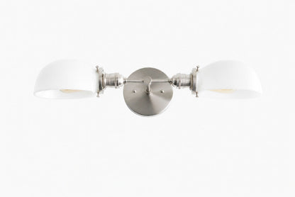 Ornato Luxe Mid-Century Vanity Light - Brass Bathroom Fixture with Opal Glass