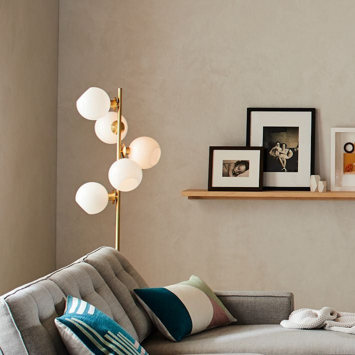 Brina Glass Multi-Light Floor Lamp - Modern Standing Light with Elegance