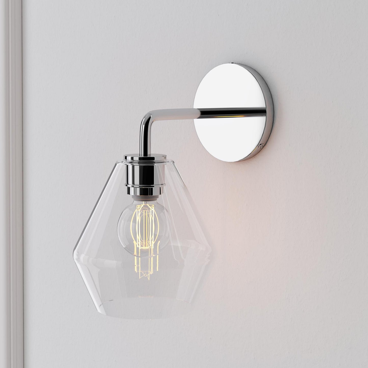 Merin Sculptural Milk Glass Geometric Wall Lamp