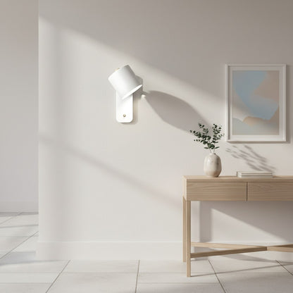 Volyne Adjustable Swivel Cylinder Wall Sconce - Minimalist Metal Wall Lamp for Bedroom and Reading Area