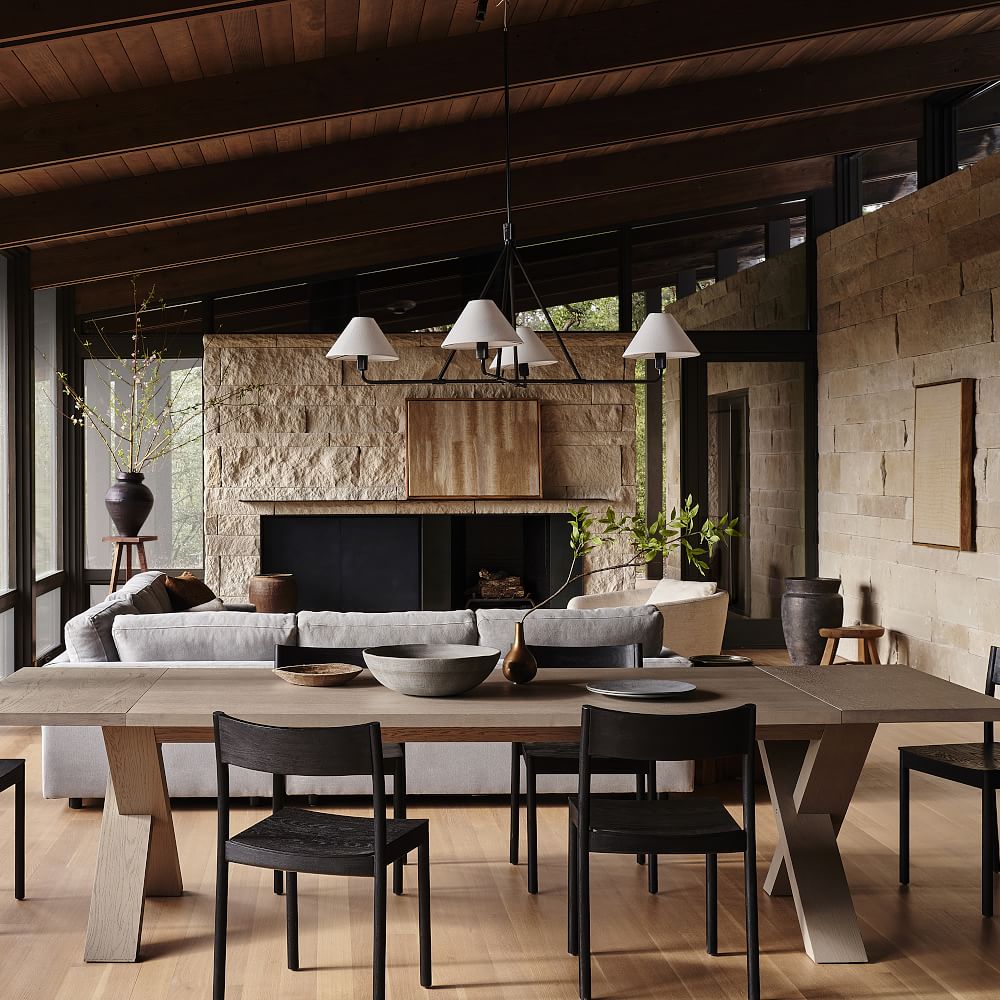 Diora Pendant Light -  Modern Metal Fixture with Linen Shades