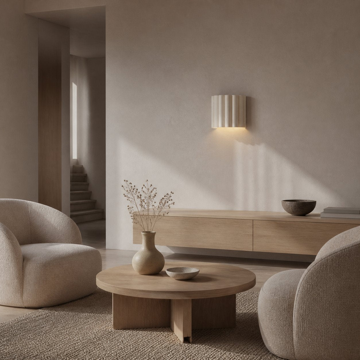 Velura Wandleuchte mit Leinenfalte – Sanftes, plissiertes Stoffdesign für Schlafzimmer oder Flur