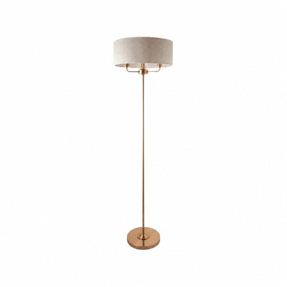 Tela Drum Shade Floor Lamp - Contemporary Fabric Standing Lamp for Home Office