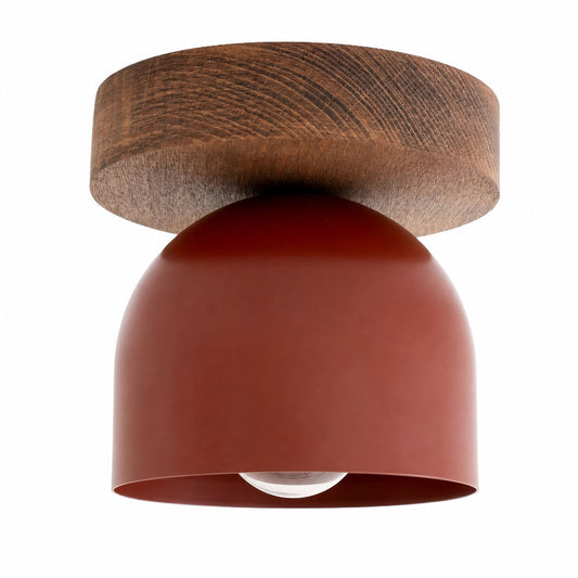 Metio Dome Modern Rustic Ceiling Light - Wooden and Metal Fusion