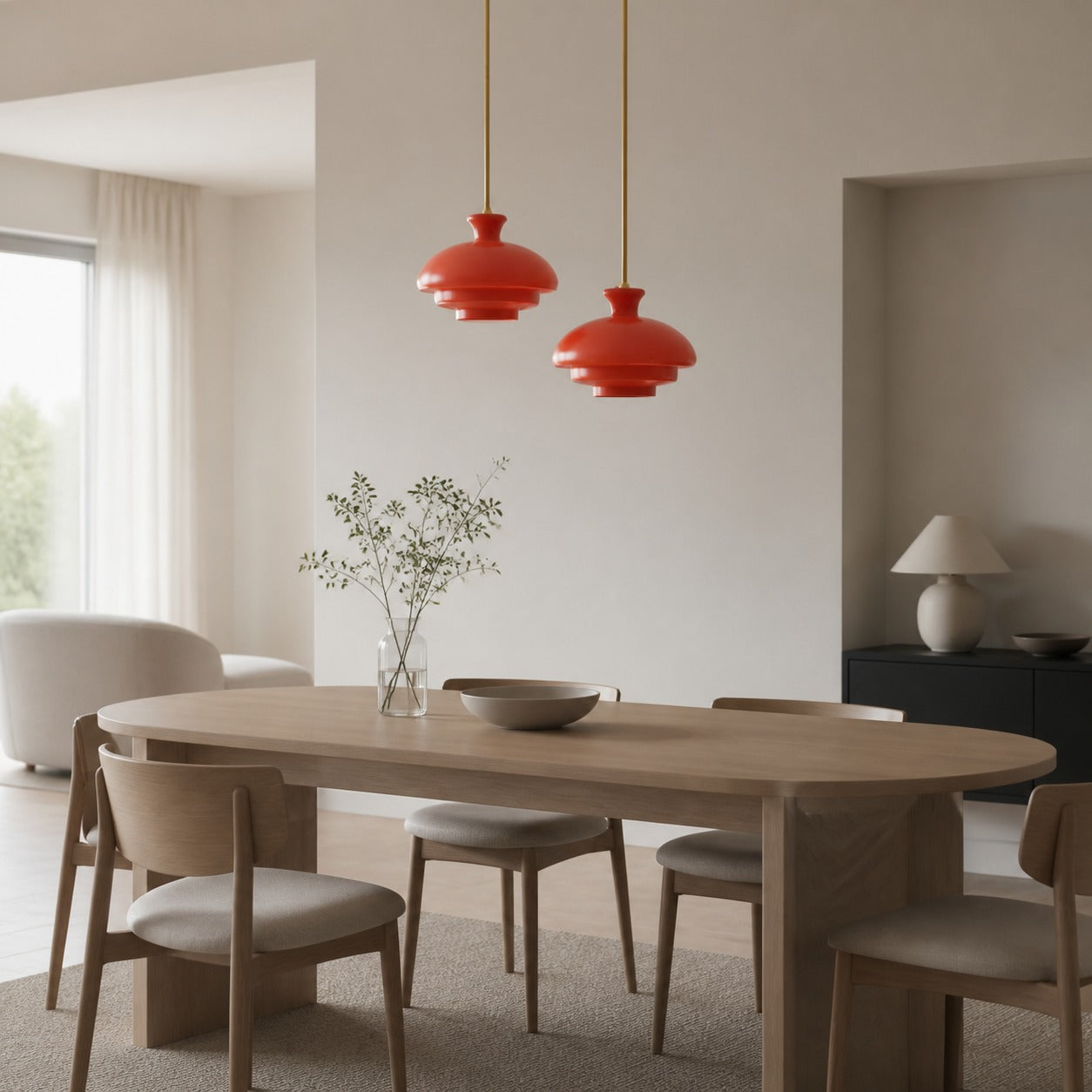 HaloVita Decorative Pendant Lamp – Minimalist Metal and Glass Pendant for Living Areas