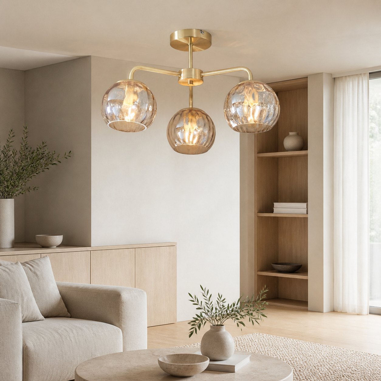 Tracian Glass Mid-Century Modern Globe Pendant Light for Dining Room