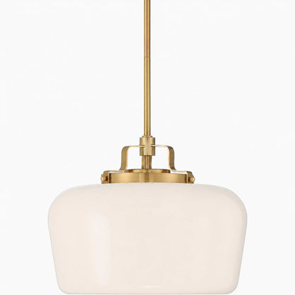 Lirra Opal Glass Pendant Light - Modern Adjustable Metal Drop for Kitchen and Dining