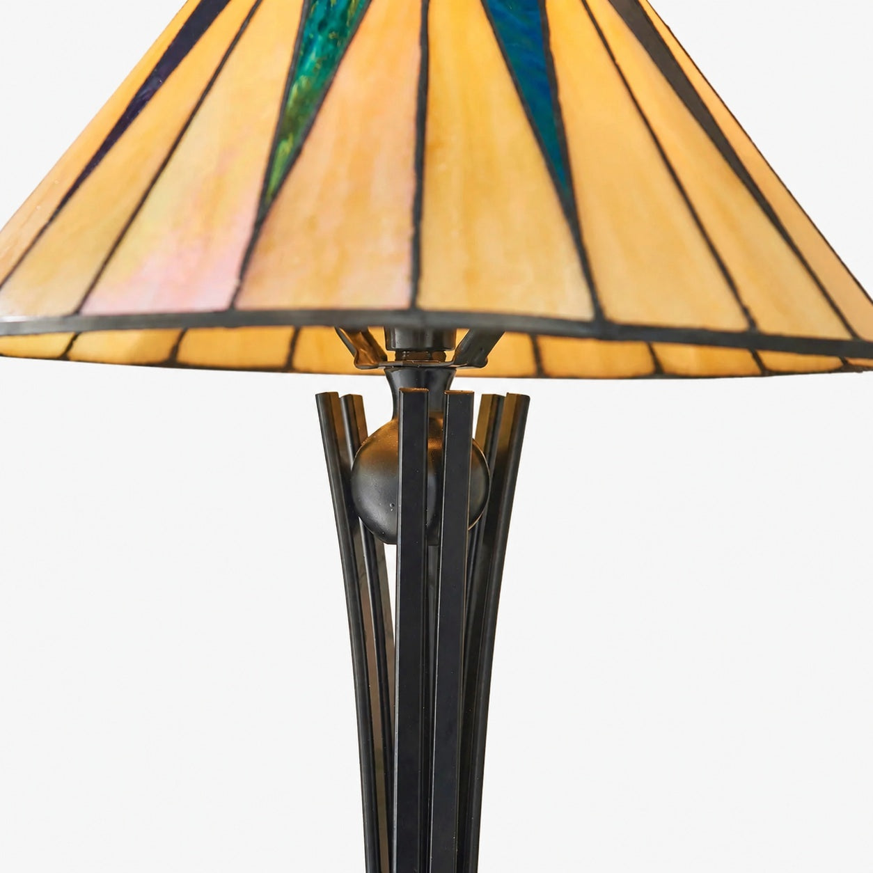 TF Dark Star Tiffany Style Geometric Shade Table Lamp for Bedroom and Accent Lighting