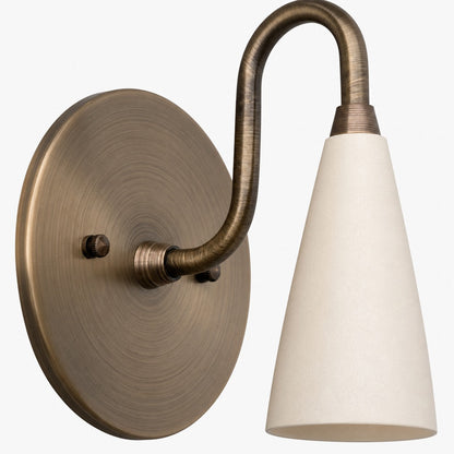 Curva Metal Cone Shade Sconce – Vintage Brass Wall Light for Entryway or Stairwell