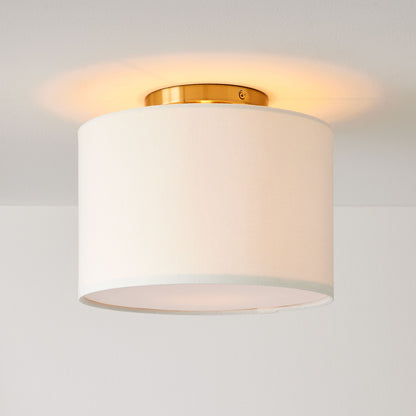 Jelvane Drum Flush Mount with Fabric Shade