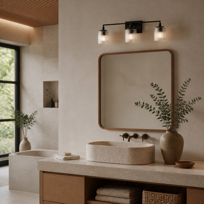 Lirra 3-Light Vanity Light Dimmable Glass Metal - Modern Design for Bathroom and Bedroom