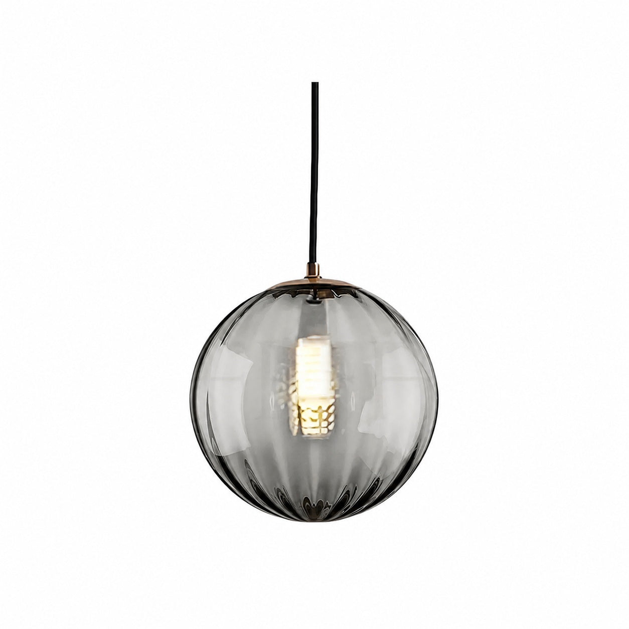 Lunorie Iron Metal Glass Globe Pendant Light – Sculpted Adjustable Pendant for Dining Spaces