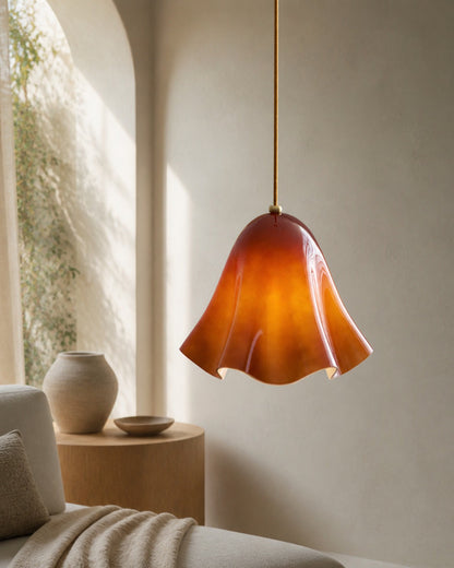 Bellina Artistic Glass Pendant Light - Modern Bloom Inspired Hanging Ceiling Lamp