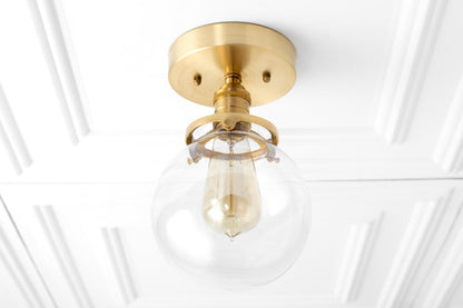Glorica Glass Retro Globe Ceiling Light - Vintage Industrial Home Lighting