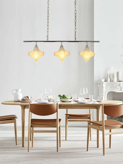 Art Deco Star Linear Pendant Light - Elegant Lighting for Kitchen Island  - Astris Cassiopeia