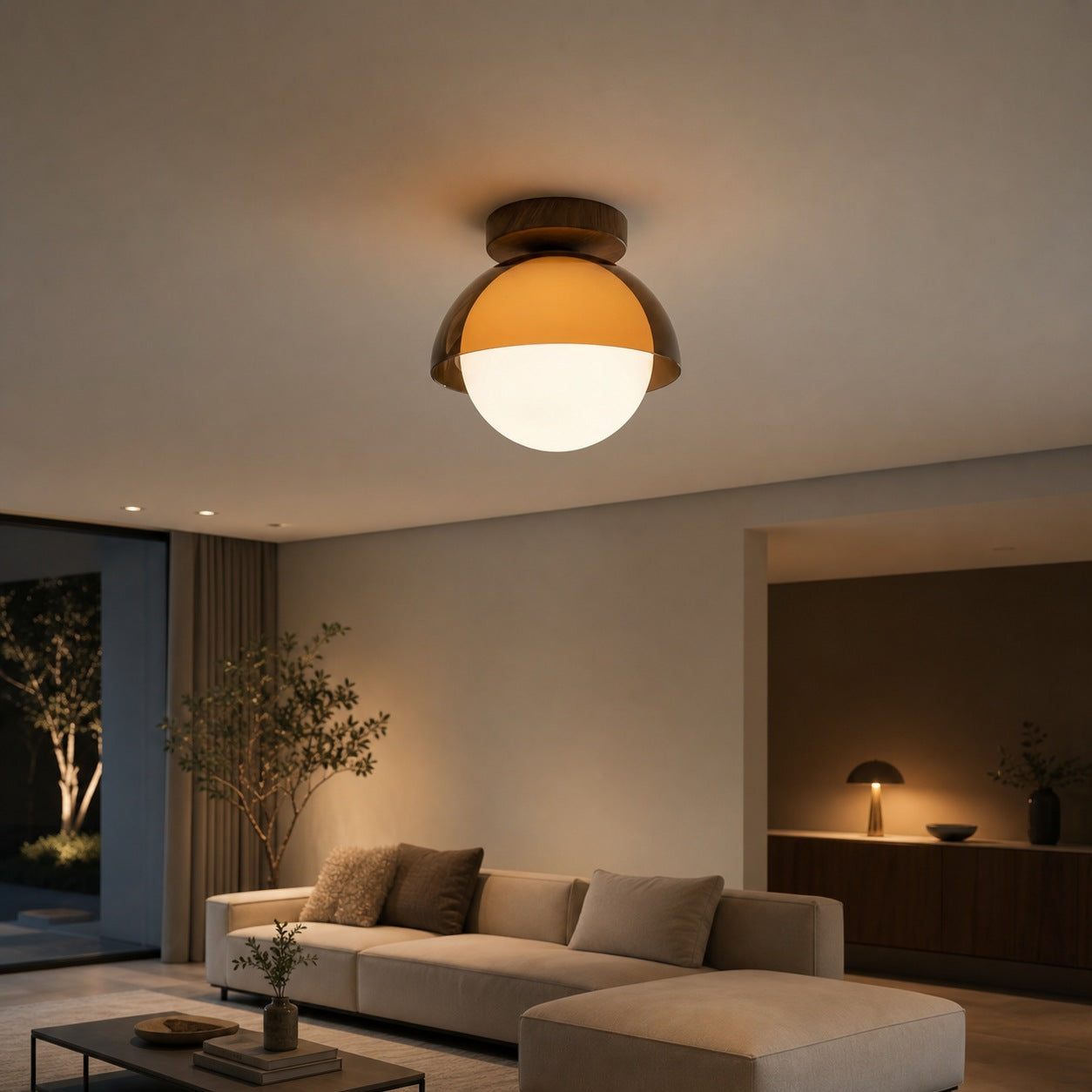 Afterglow Sunset Sculptural Glow Ceiling Lamp Modern Vintage Style for Hallway and Entryway
