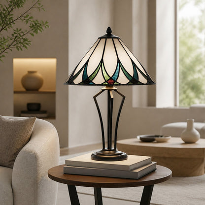 TF Allanton Water Ripple Glas-Tischleuchte – Klassischer Stil für Wohnzimmer, Schlafzimmer oder Arbeitszimmer