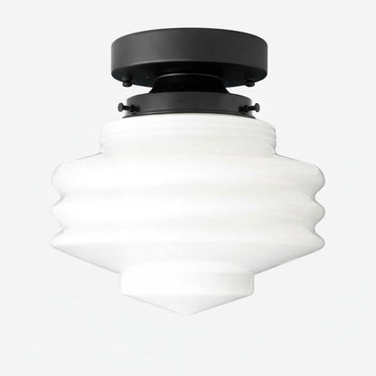Geotower Glass Art Deco Ceiling Light - Glass Globe - Elegant Home Fixture