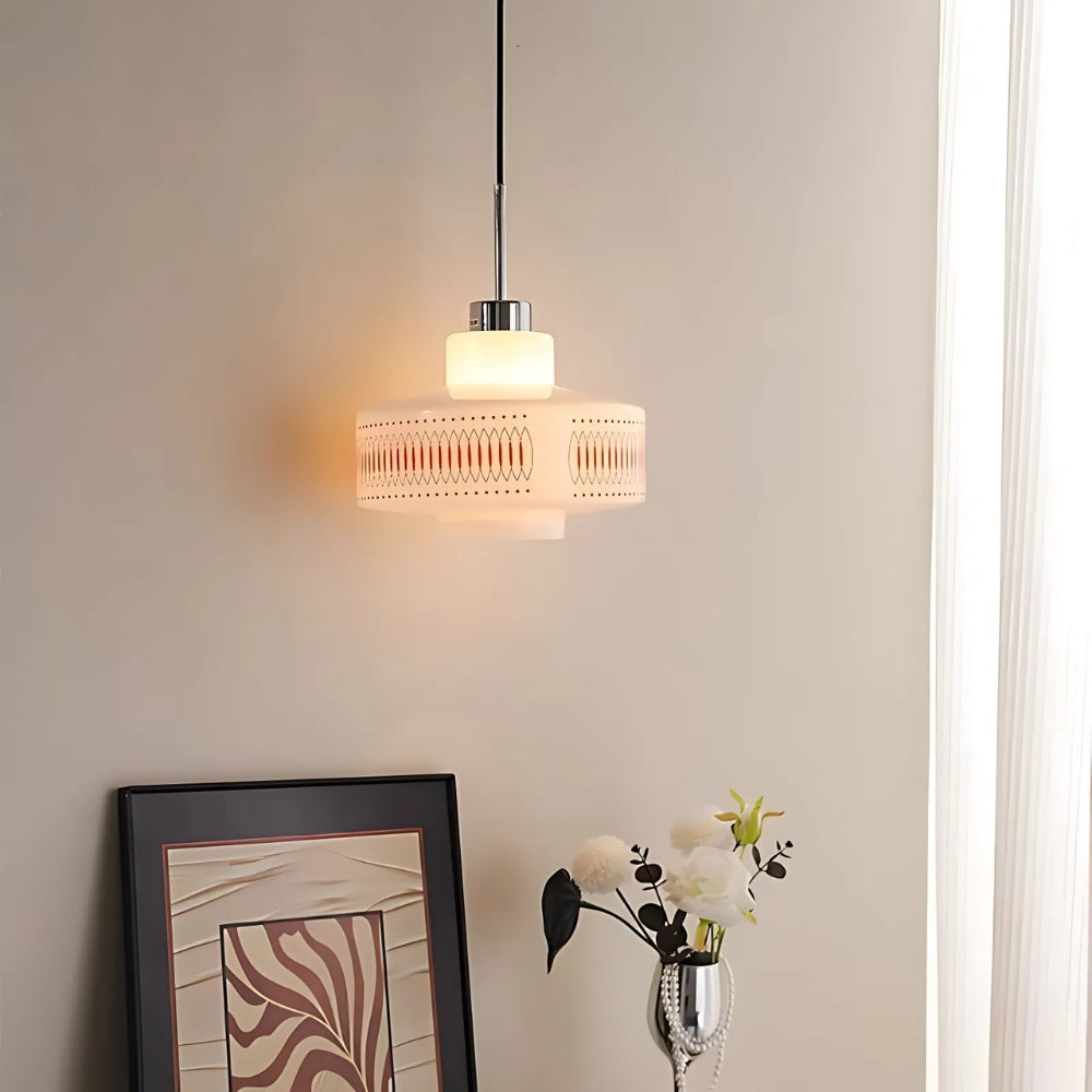 Vintage Bauhaus Opalglas Pendelleuchte