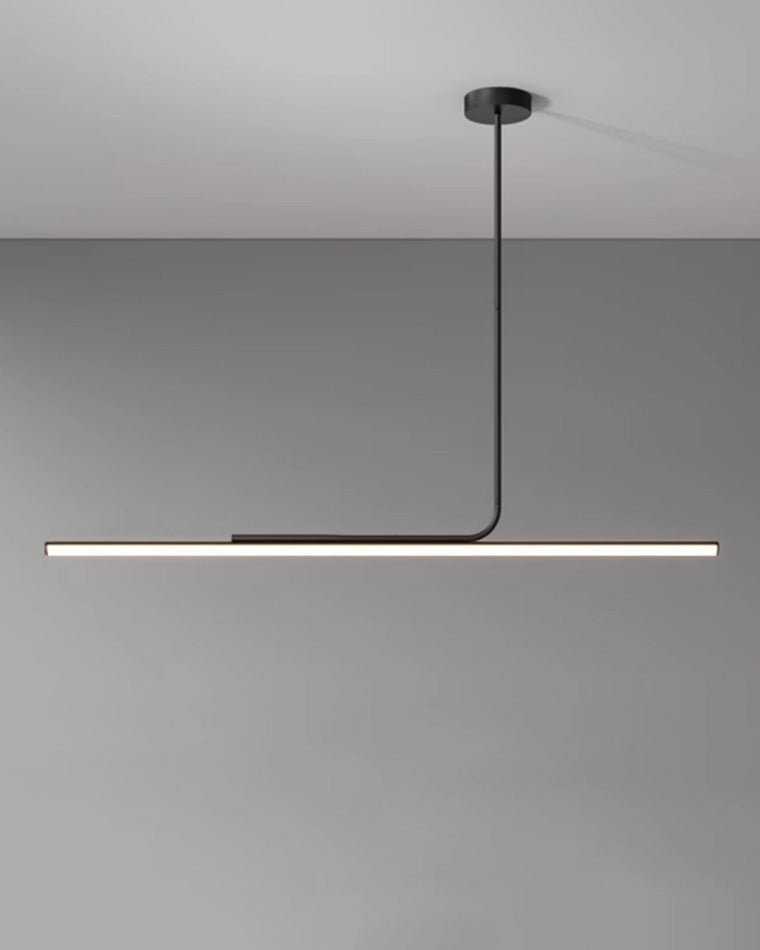 Schlanke asymmetrische lineare Pendelleuchte Schwarz-Weiß-Finish Deckenleuchte