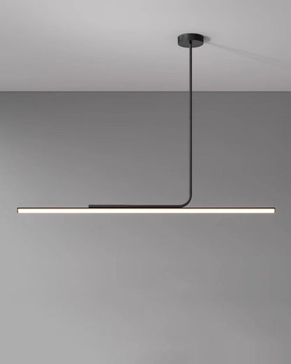 Schlanke asymmetrische lineare Pendelleuchte Schwarz-Weiß-Finish Deckenleuchte