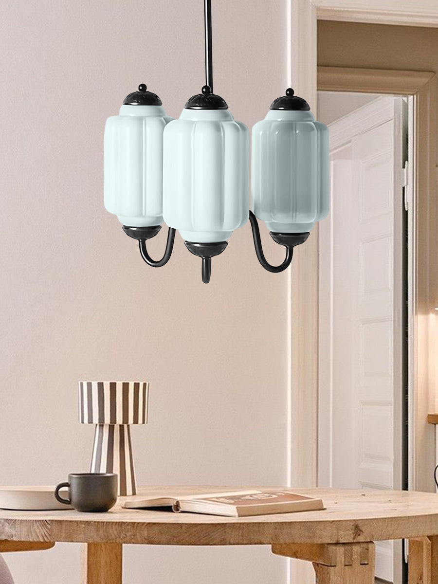 Vintage Eloise Glas Kronleuchter 3 Flammig