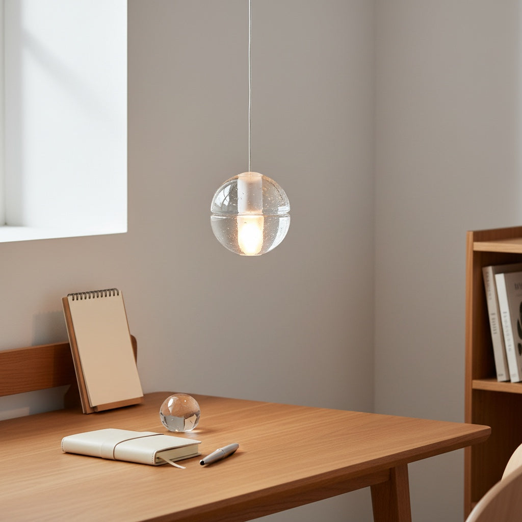 Lorivo Decorative Crystal Sphere Pendant Light Starry Visual for Lounge Areas