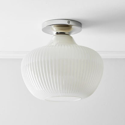 Rivrona Glass Flush Mount Ceiling Light - Modern Champagne Globe Design