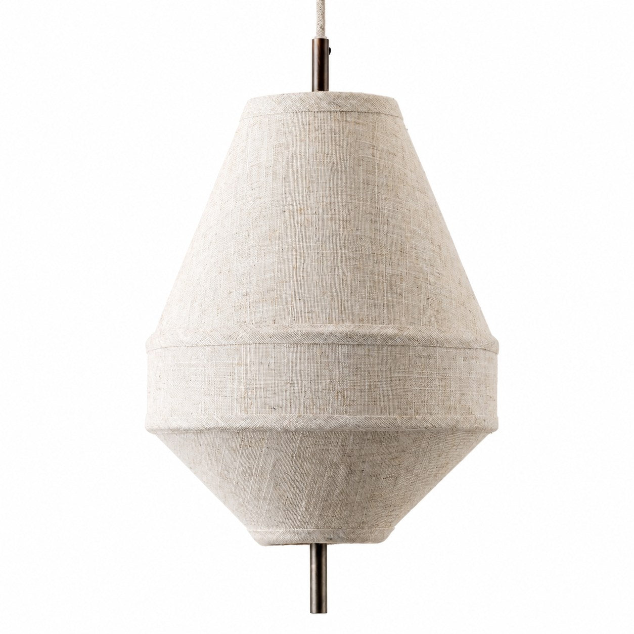 Zalen Layered Linen Pendant – Bronze Ceiling Light for Living & Dining