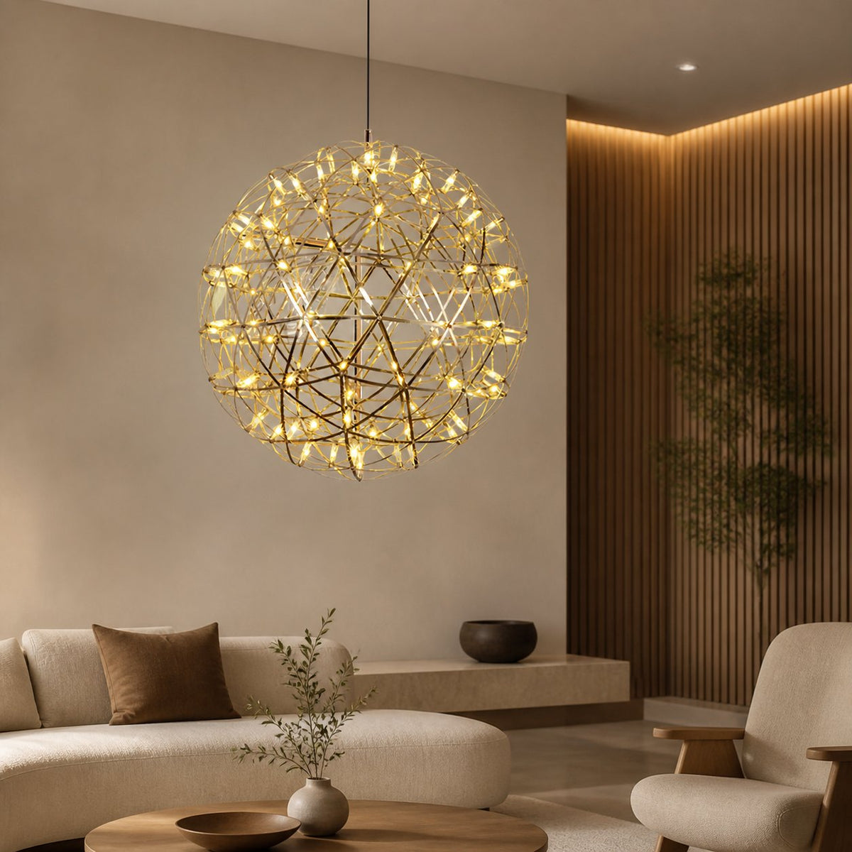 Silver Spark Ball Pendant Light