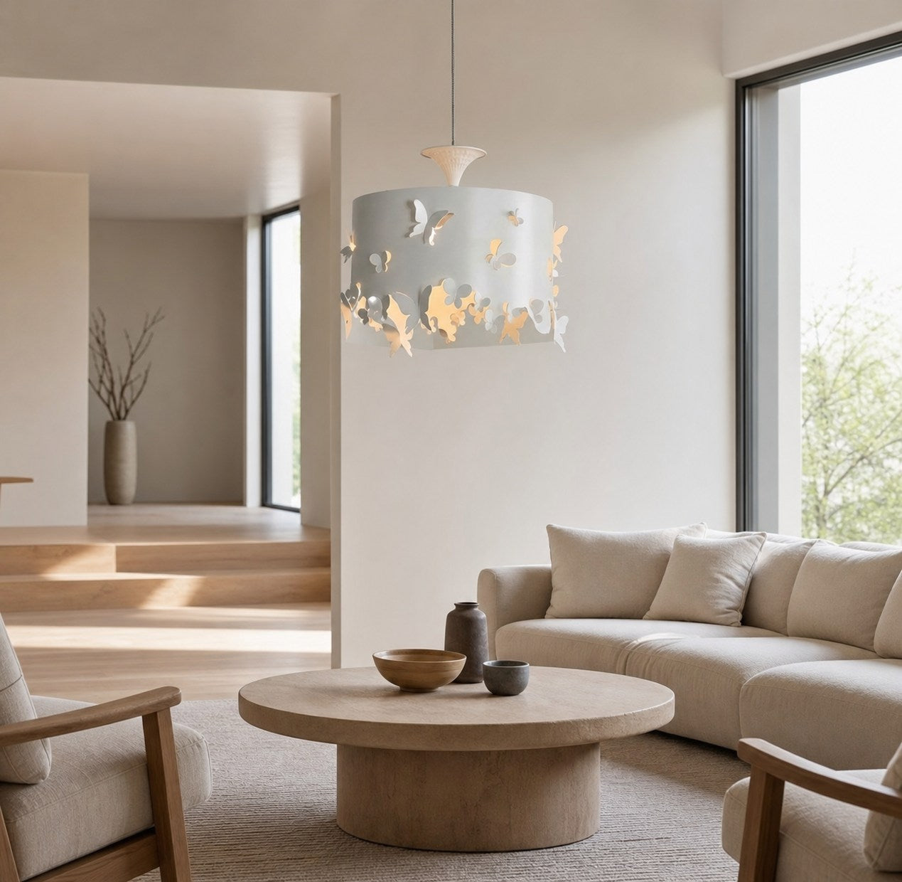 Alaria Design Pendant Lamp - Artistic Pendant Light with Ambient Shadow for Living Room