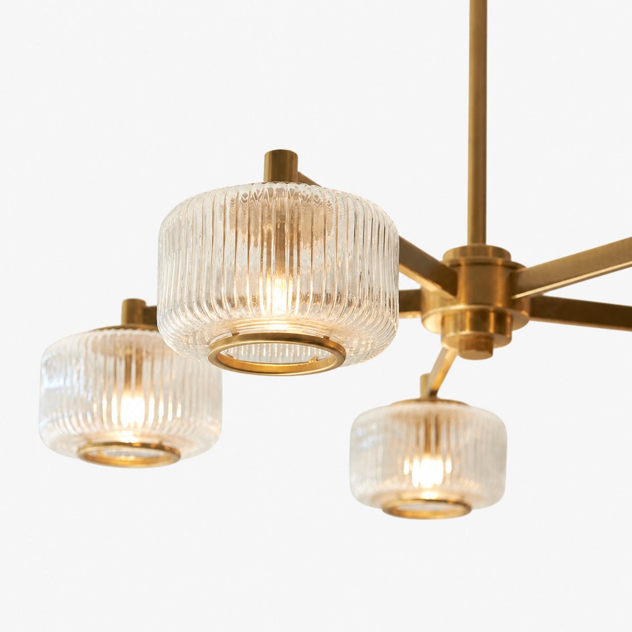 Canovus Deckenleuchte mit geripptem Glas – Industrielle Metall-Wohnzimmerleuchte