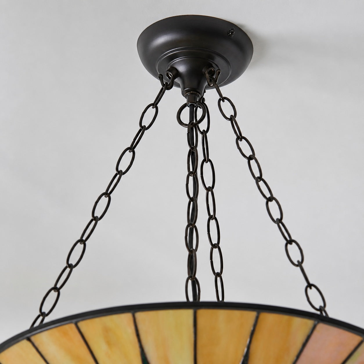TF Dark Star Tiffany Ceiling Lamp – Stained Glass Star Design for Dining or Hall