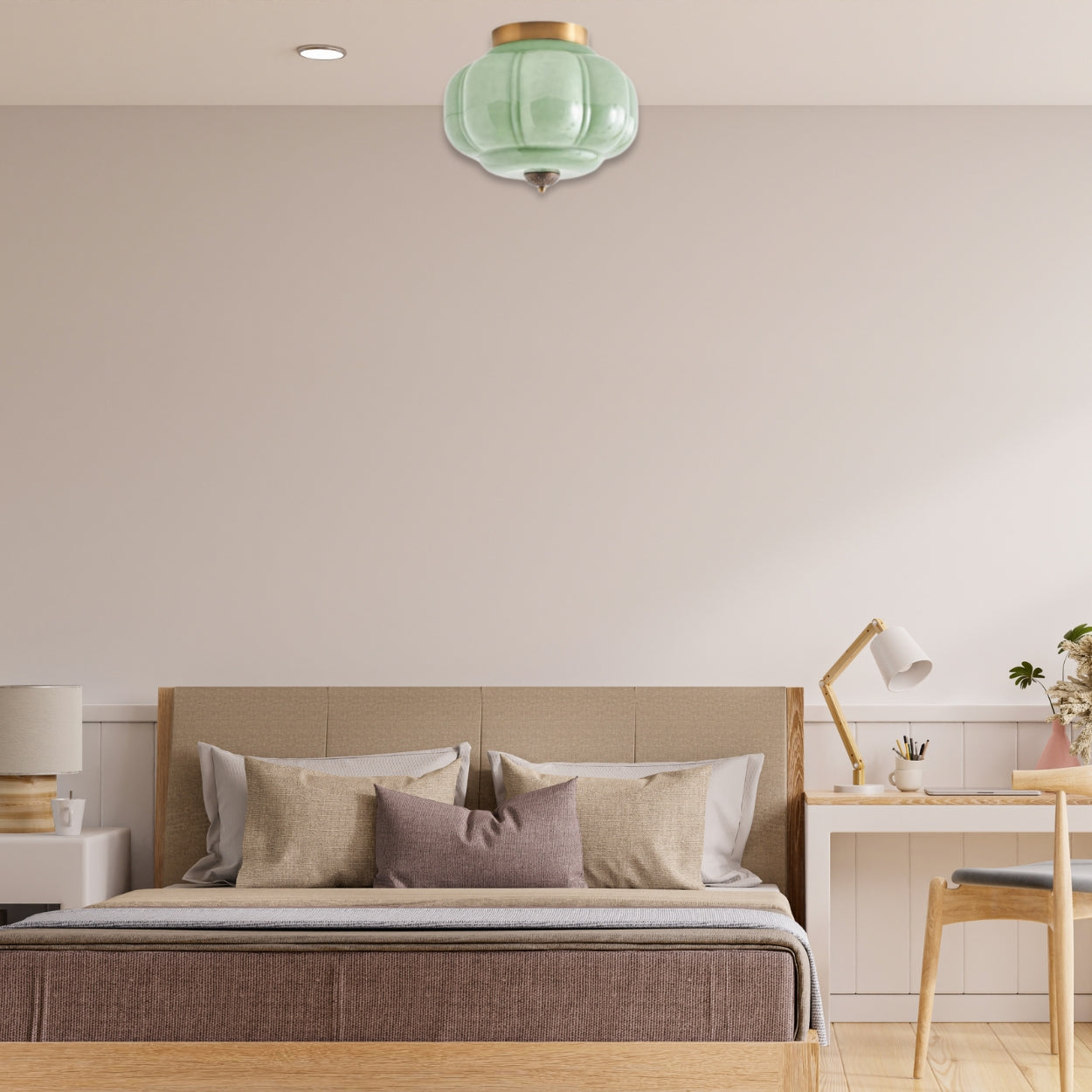 Eloise Deckenleuchte Milchglas - Unterputzmontage Deckenlampe Vintage