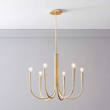 Borvia Swoop Arm Sculptural Chandelier – Vintage-Inspired Modern Ceiling Light for Dining or Living Room