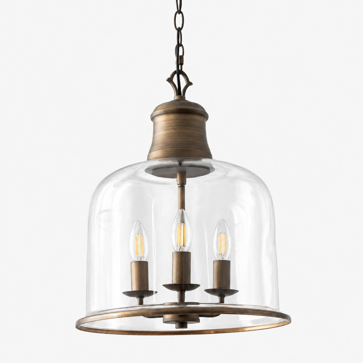 Vintage Glass Metal Pendant Light