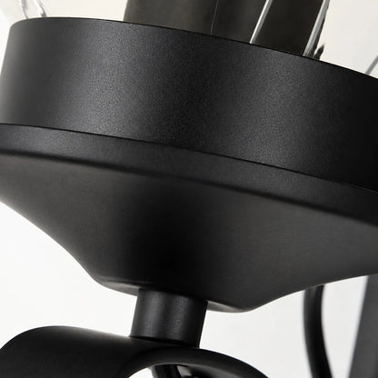 Matte black metal finish and mounting cup close view