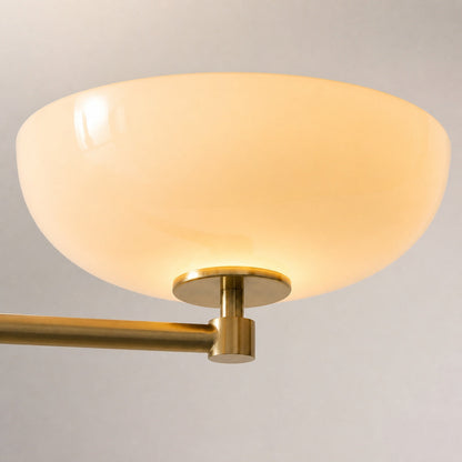 Vega Glas-Kronleuchter im Mid-Century-Modern-Stil mit Glasschirmen für Esszimmer und Kücheninsel