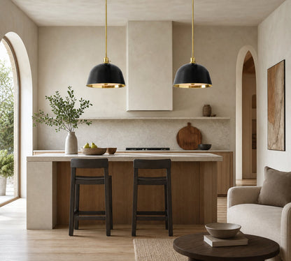 Forvara Metal Pole Pendant Light - Bell Diffuser Design for Kitchen Islands