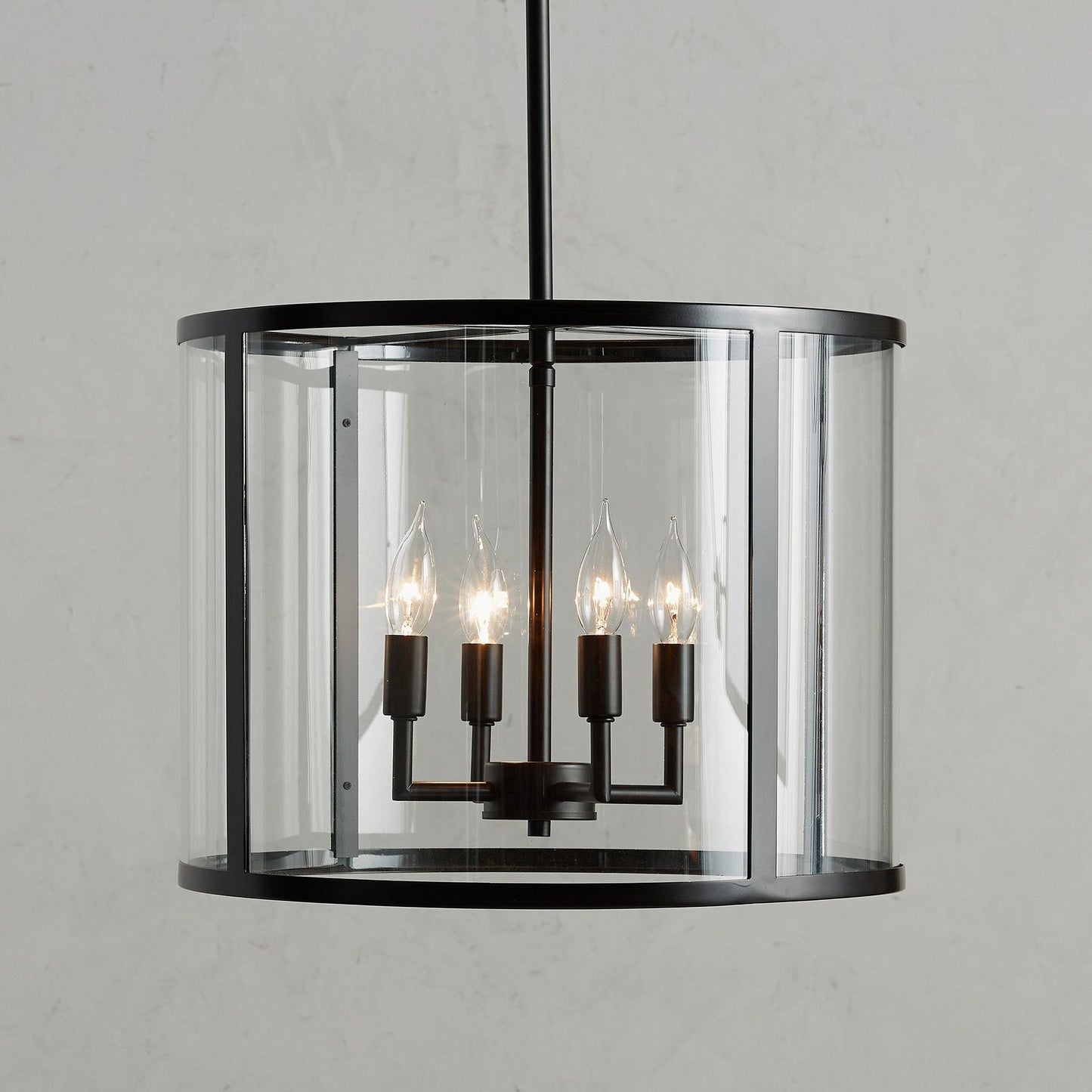 Ferrix Outdoor Lantern Pendant Lamp – Industrial Glass and Iron Design for Modern Spaces