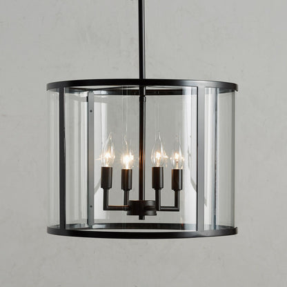 Ferrix Outdoor Lantern Pendant Lamp – Industrial Glass and Iron Design for Modern Spaces