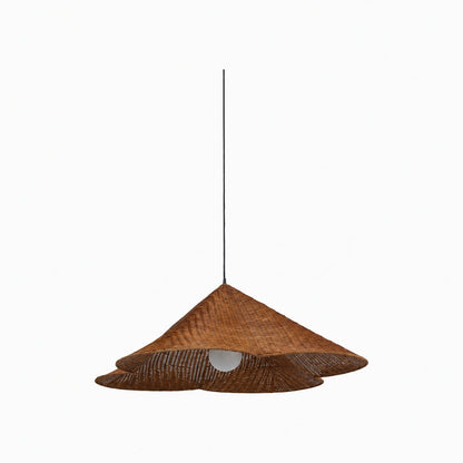 Wickara Natural Rattan Woven Pendant Light – Boho-Chic Hanging Lamp for Living and Dining
