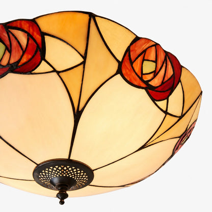 TF Ingram handgefertigte Buntglas-Deckenleuchte – Vintage Art Deco Tiffany-Leuchte für das Esszimmer